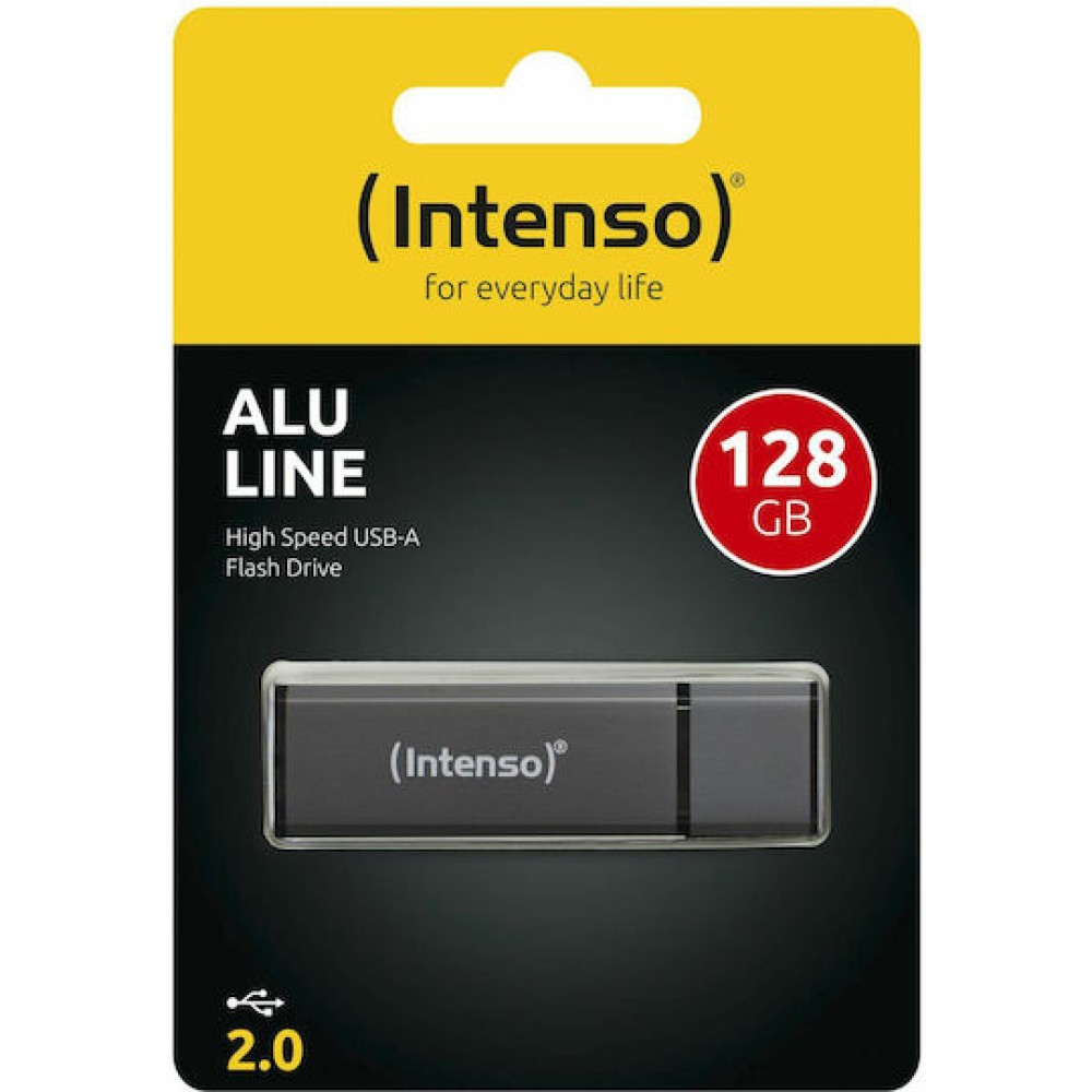 Intenso Alu Line Anthracite 128GB USB 2.0 Stick Γκρι
