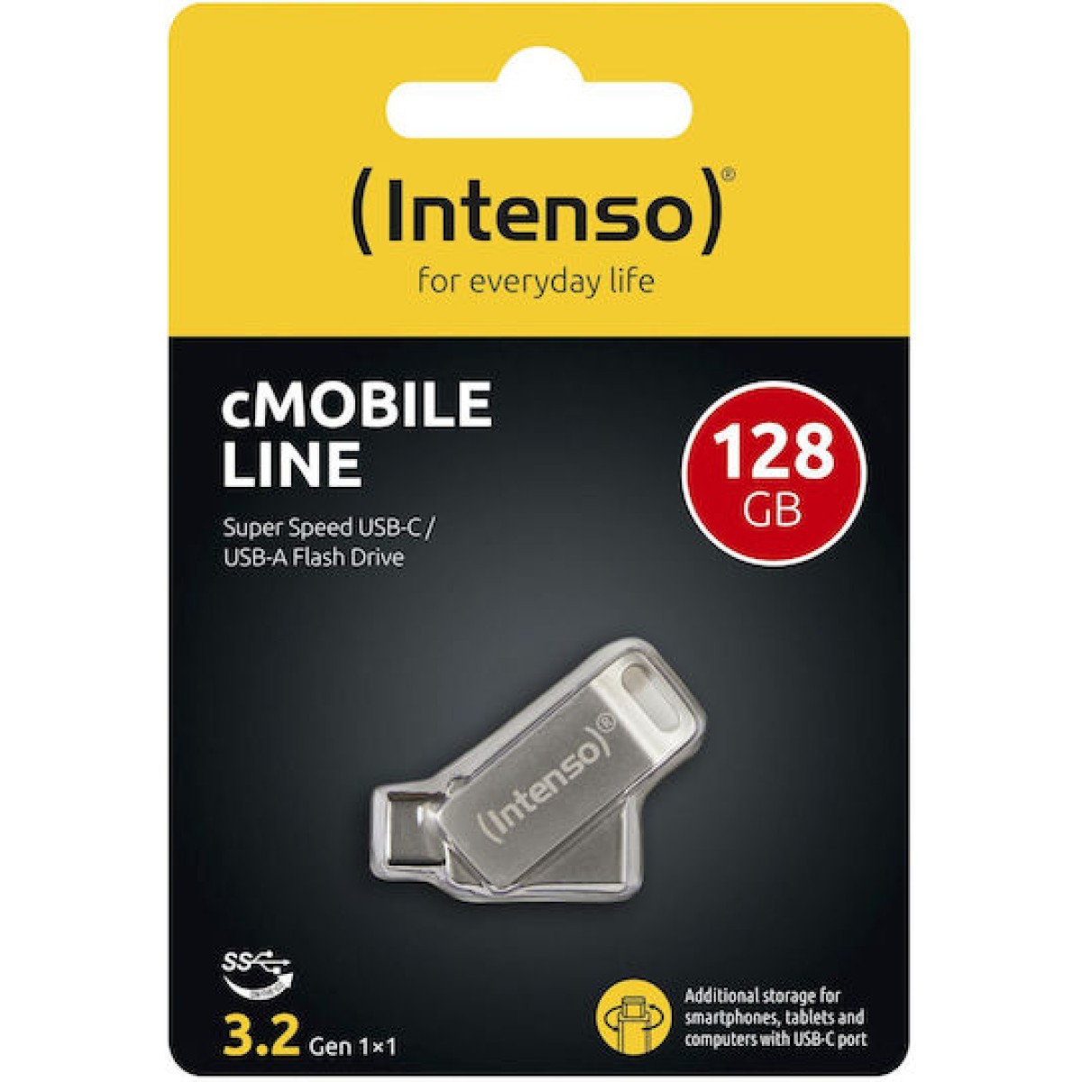 Intenso CMobile Line 128GB USB 3.1 Stick με σύνδεση USB-C Ασημί