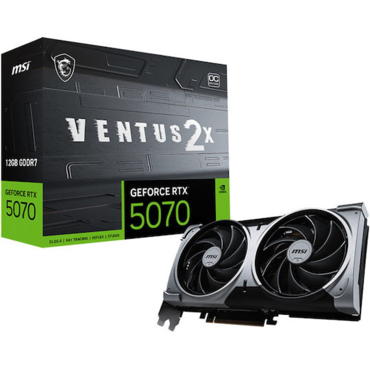 MSI GeForce RTX 5070 12GB GDDR7 Ventus 2X OC Κάρτα Γραφικών