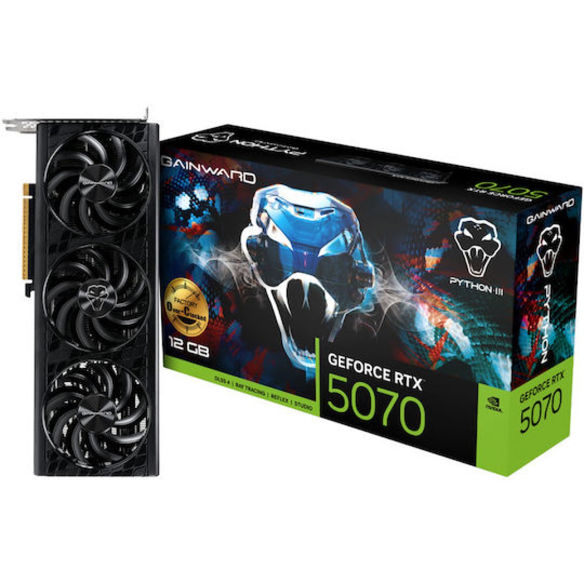 Gainward GeForce RTX 5070 12GB GDDR7 Python III OC Κάρτα Γραφικών