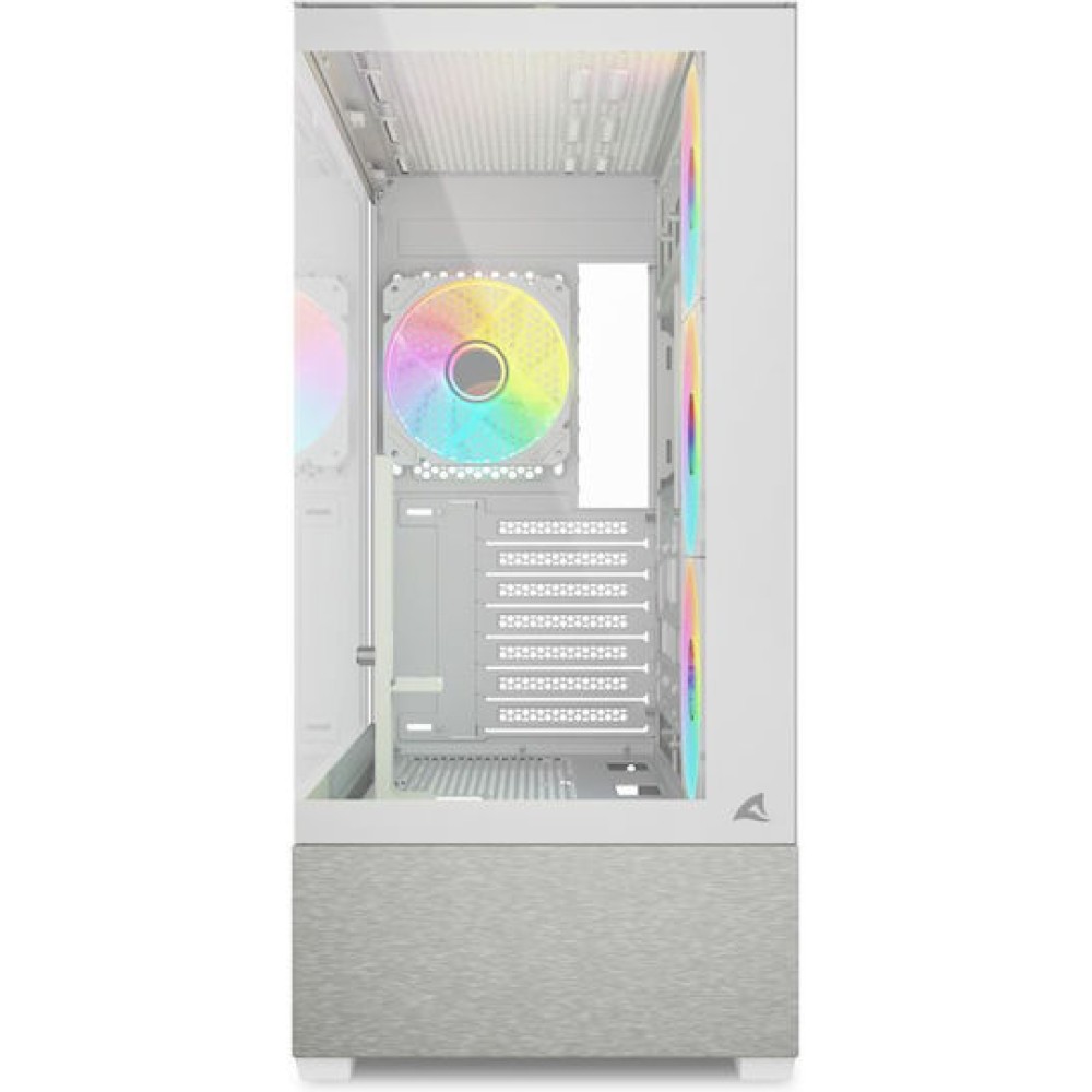 Sharkoon AK7 ARGB Gaming Midi Tower Κουτί Υπολογιστή με Πλαϊνό Παράθυρο Λευκό