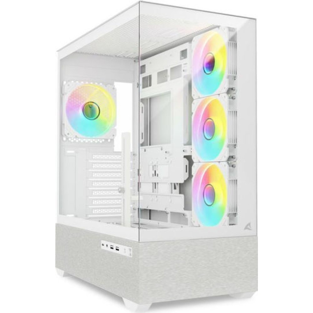 Sharkoon AK7 ARGB Gaming Midi Tower Κουτί Υπολογιστή με Πλαϊνό Παράθυρο Λευκό