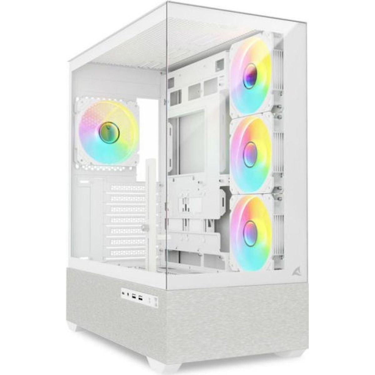 Sharkoon AK7 ARGB Gaming Midi Tower Κουτί Υπολογιστή με Πλαϊνό Παράθυρο Λευκό