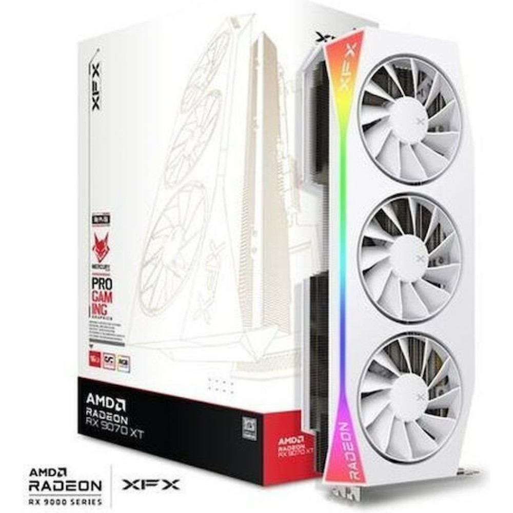 XFX Radeon RX 9070 XT 16GB GDDR6 Mercury OC White Gaming Edition Κάρτα Γραφικών