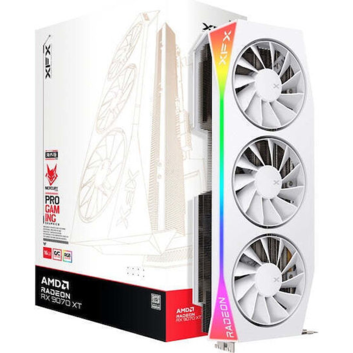 XFX Radeon RX 9070 XT 16GB GDDR6 Mercury OC White Gaming Edition Κάρτα Γραφικών