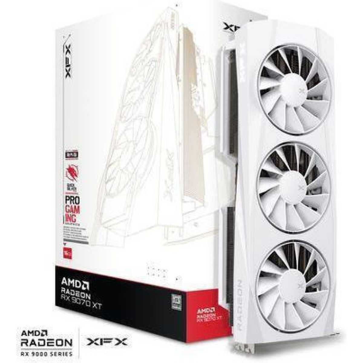 XFX Radeon RX 9070 XT 16GB GDDR6 Quicksilver White Κάρτα Γραφικών