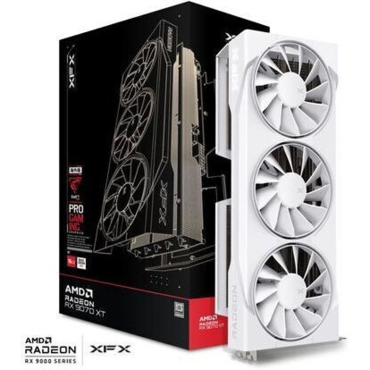 XFX Radeon RX 9070 XT 16GB GDDR6 Swift Gaming Triple Fan White Κάρτα Γραφικών