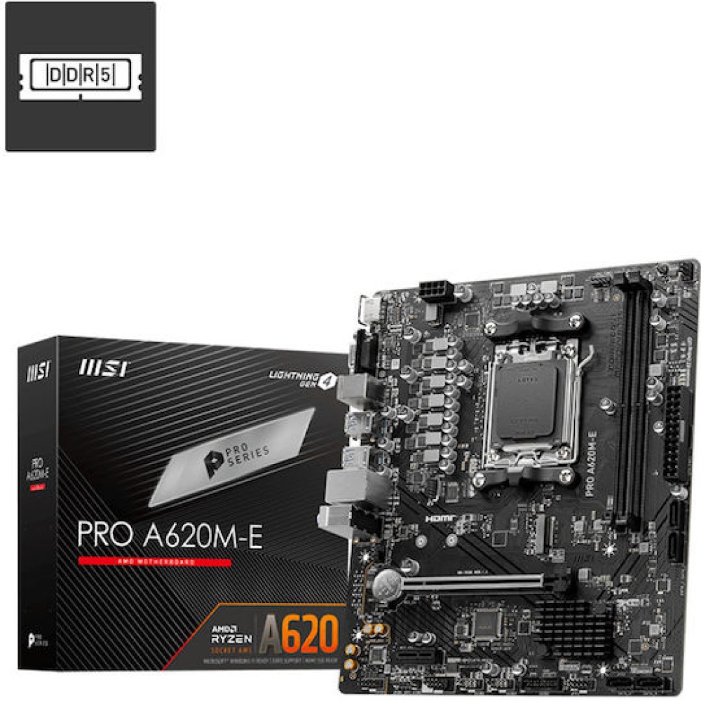 MSI Pro A620M-E Motherboard Micro ATX με AMD AM5 Socket 7E28-001R