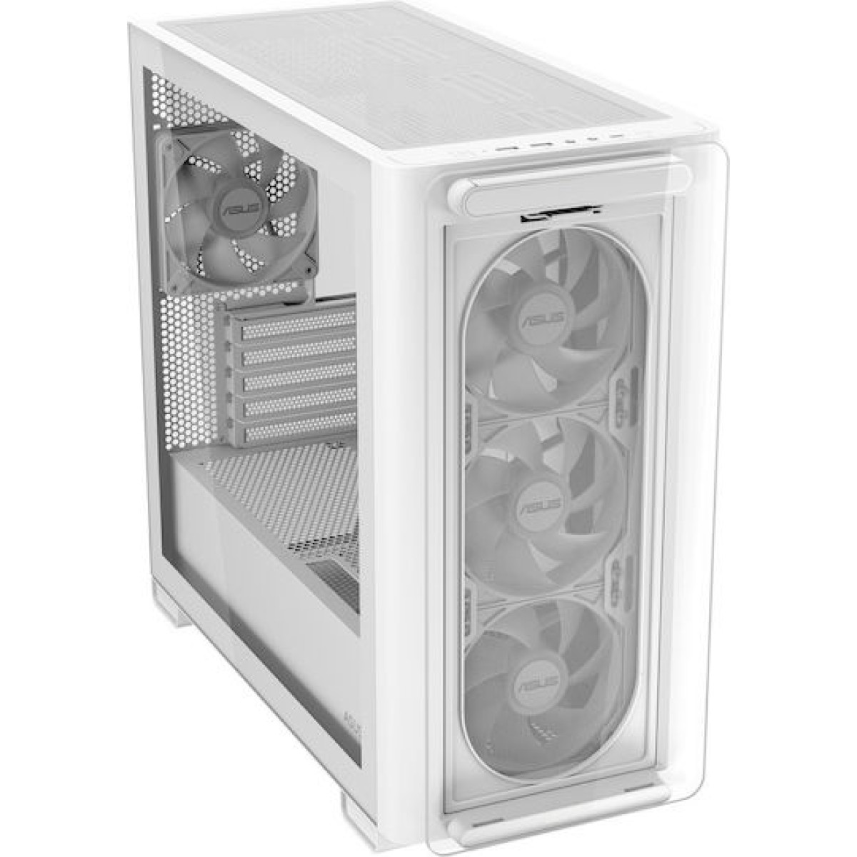 Asus A23 Plus Gaming Midi Tower Κουτί Υπολογιστή με Πλαϊνό Παράθυρο και RGB Φωτισμό Λευκό