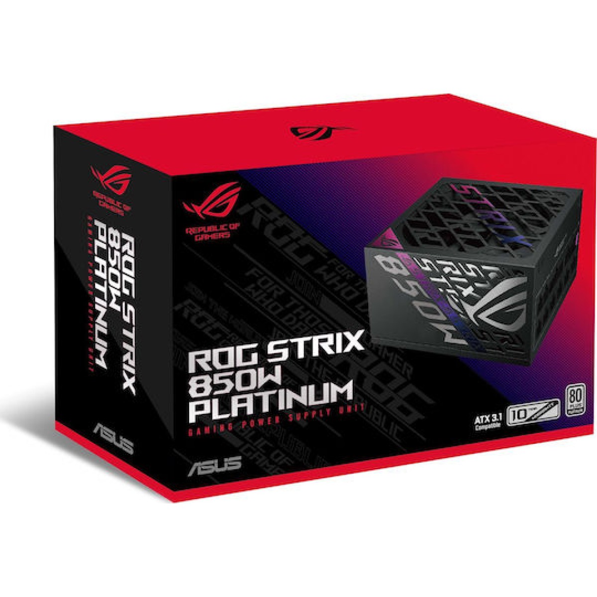 Asus Rog Strix Platinum 850W Μαύρο Τροφοδοτικό Υπολογιστή Full Modular 80 Plus Platinum