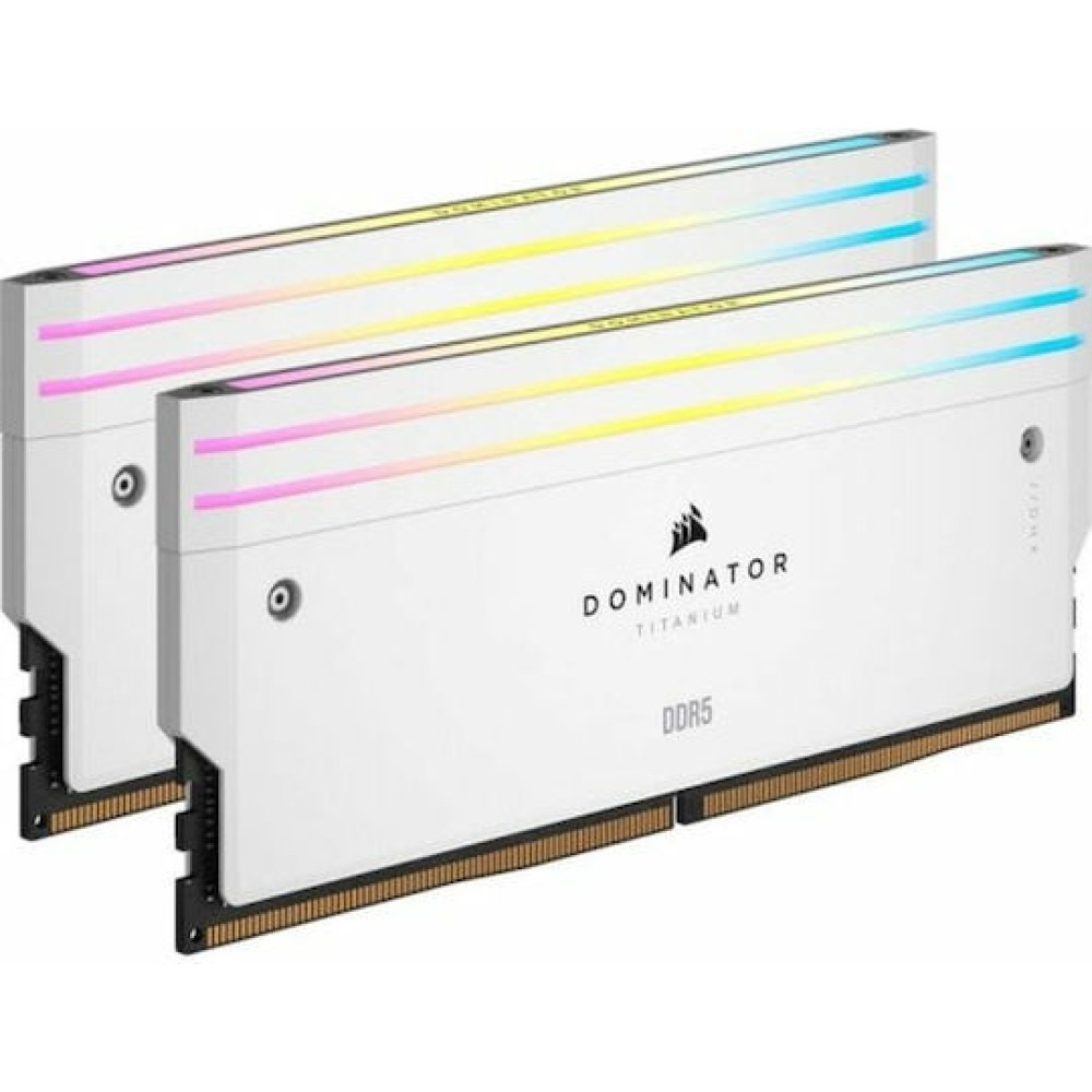 Corsair Dominator Titanium RGB XMP White DDR5 32GB RAM με 2x16GB Modules και Ταχύτητα 6600 για Desktop