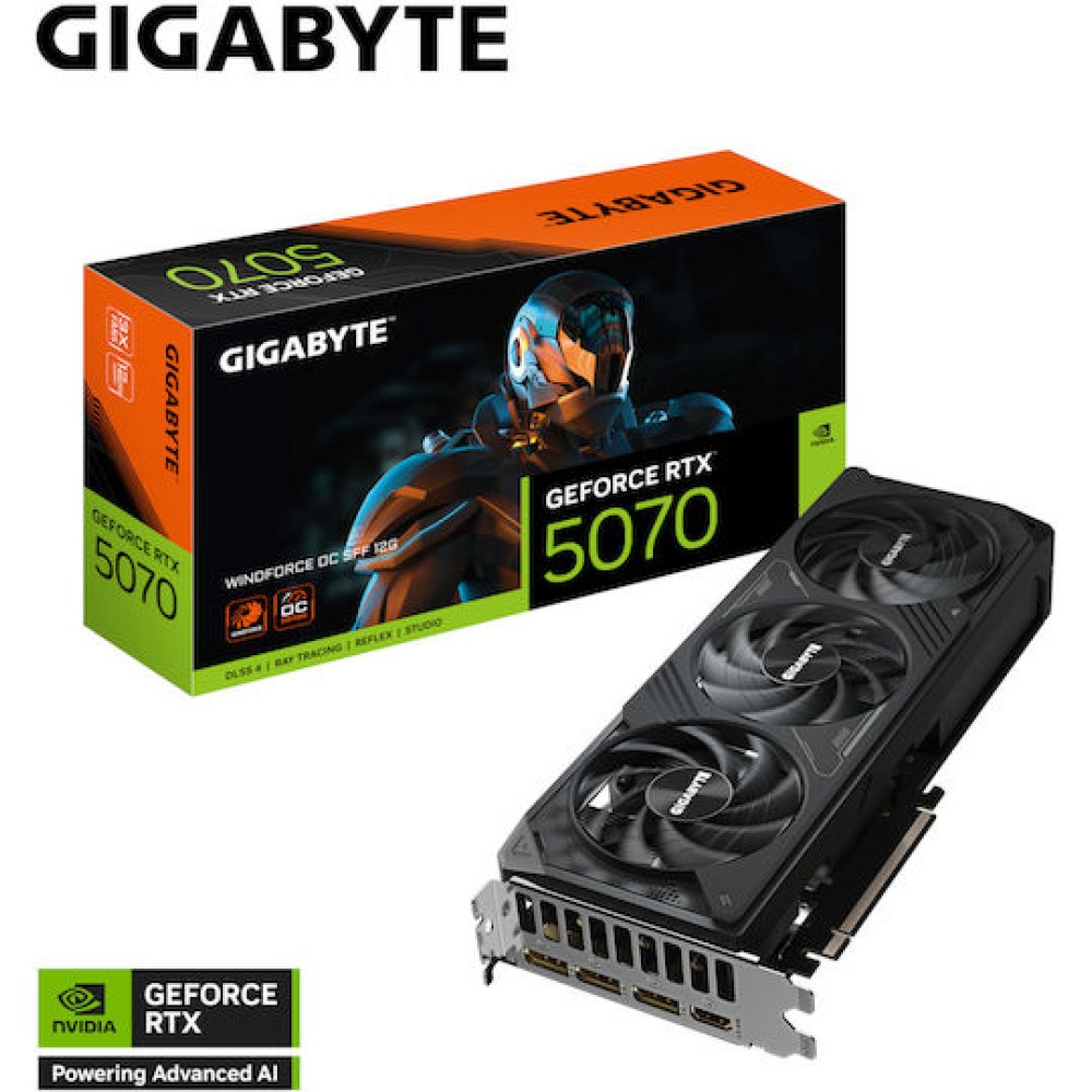 Gigabyte GeForce RTX 5070 12GB GDDR7 Windforce OC SFF Κάρτα Γραφικών