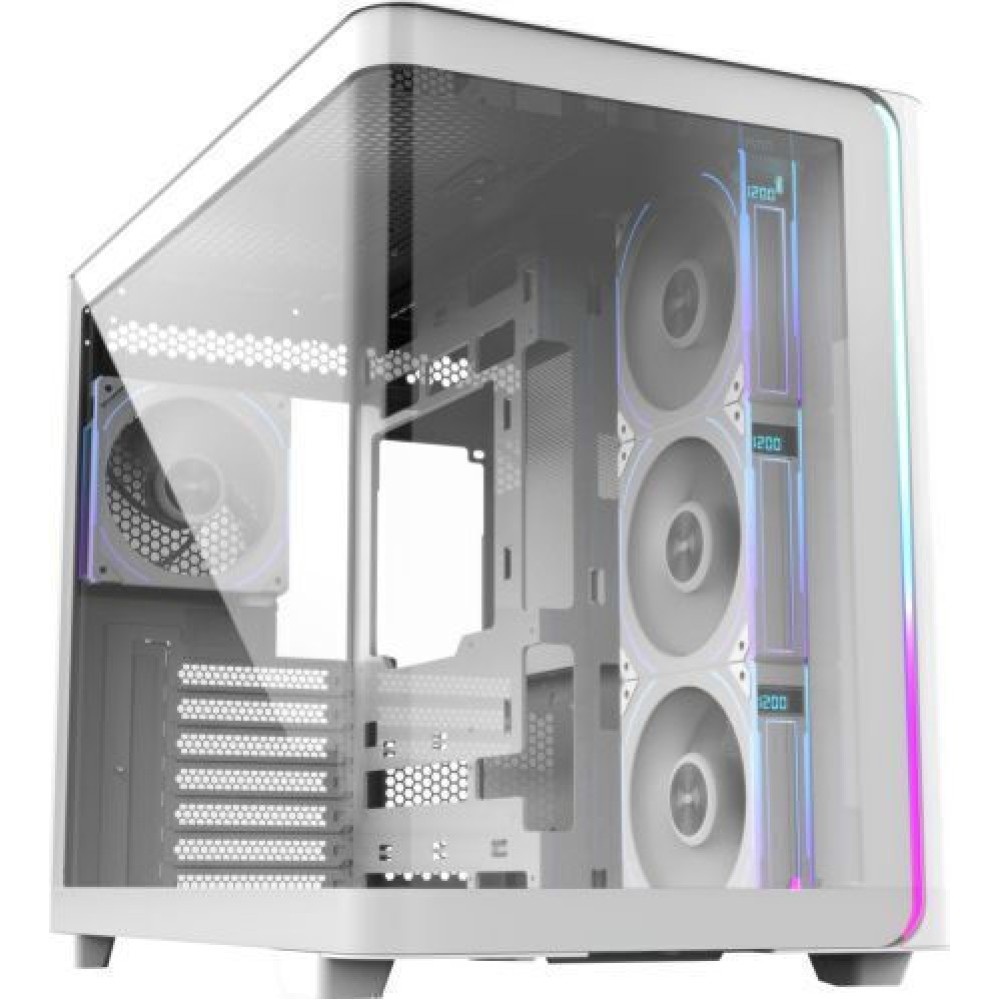 FSP/Fortron M580 Plus Gaming Midi Tower Κουτί Υπολογιστή με Πλαϊνό Παράθυρο και RGB Φωτισμό Λευκό