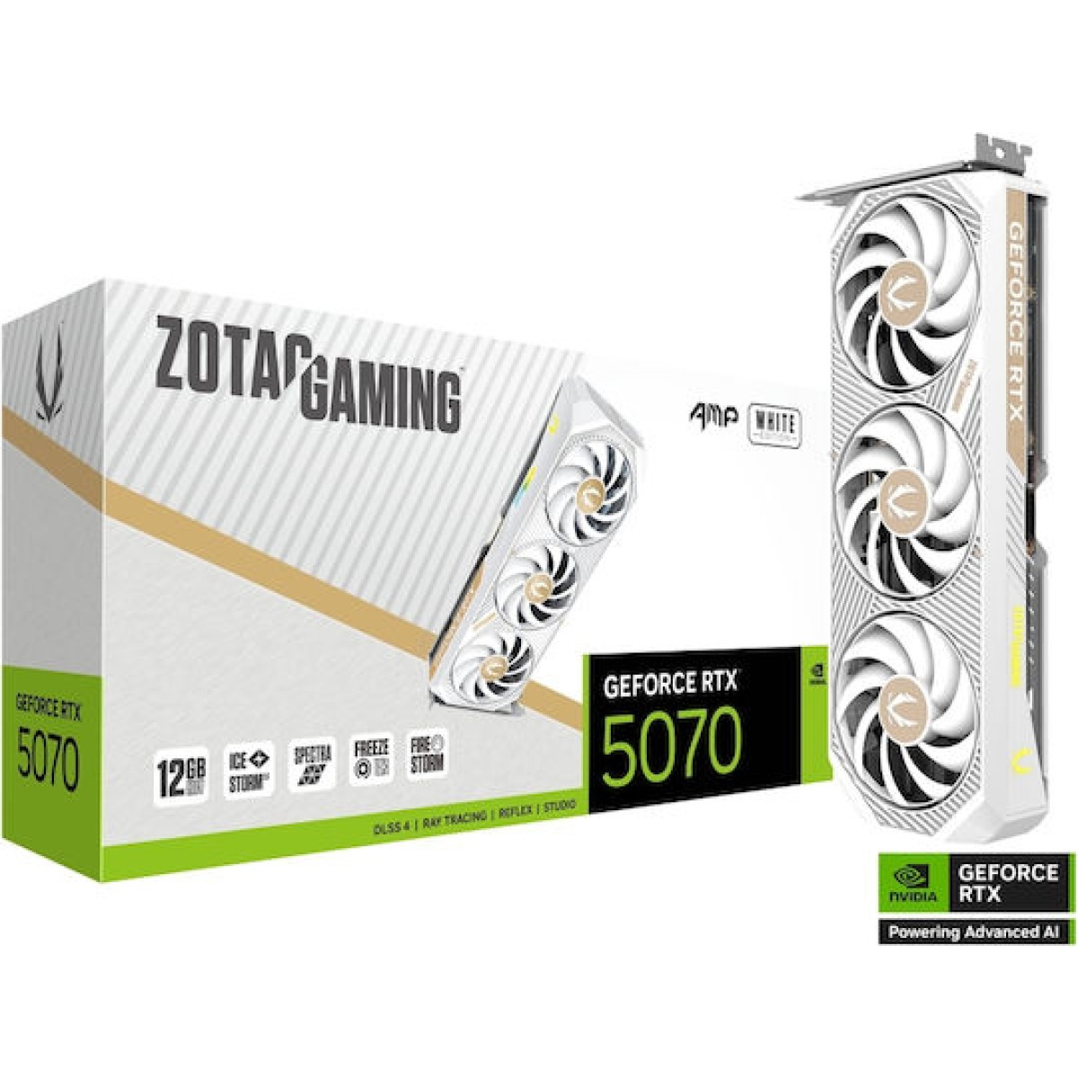Zotac GeForce RTX 5070 12GB GDDR7 AMP White Edition Κάρτα Γραφικών