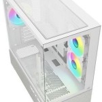 Sharkoon MK7 ARGB Gaming Mini Tower Κουτί Υπολογιστή με Πλαϊνό Παράθυρο Λευκό