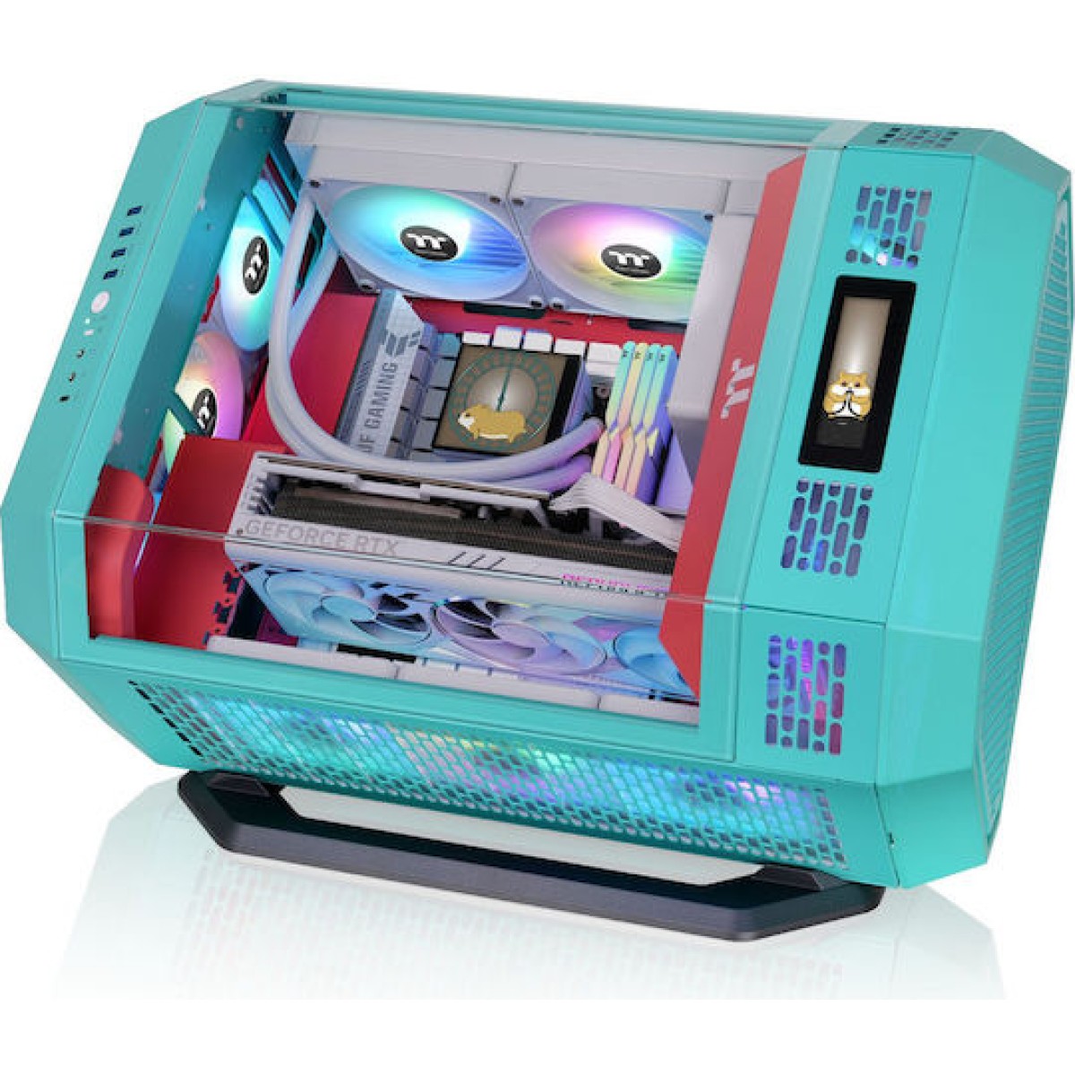 Thermaltake The Tower 600 Gaming Midi Tower Κουτί Υπολογιστή με Πλαϊνό Παράθυρο Mint Strawberry