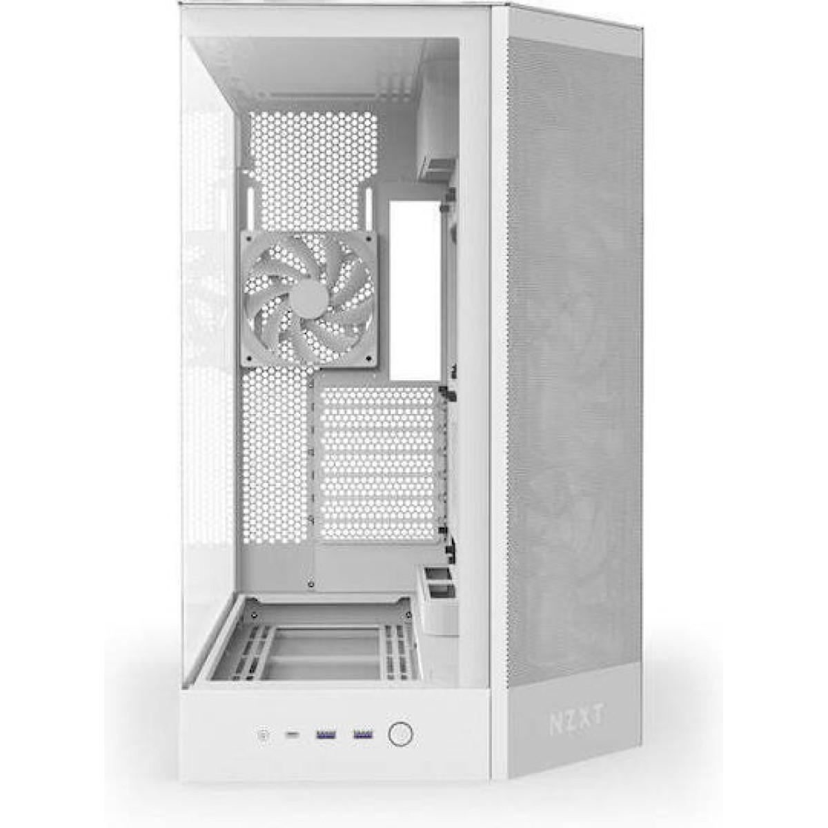 NZXT H9 Flow Gaming Midi Tower Κουτί Υπολογιστή με Πλαϊνό Παράθυρο Λευκό