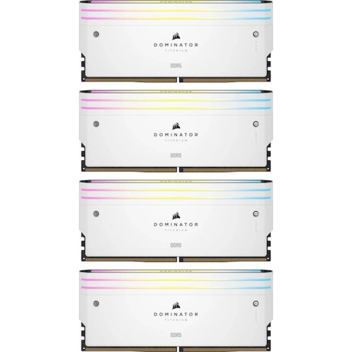 Corsair Dominator Titanium RGB XMP White DDR5 64GB RAM με 4x16GB Modules και Ταχύτητα 6400 για Desktop