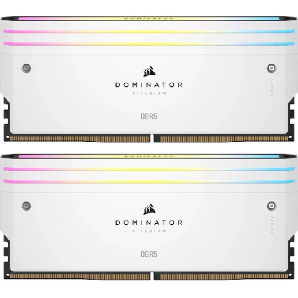 Corsair Dominator Titanium RGB XMP White DDR5 32GB RAM με 2x16GB Modules και Ταχύτητα 6400 για Desktop