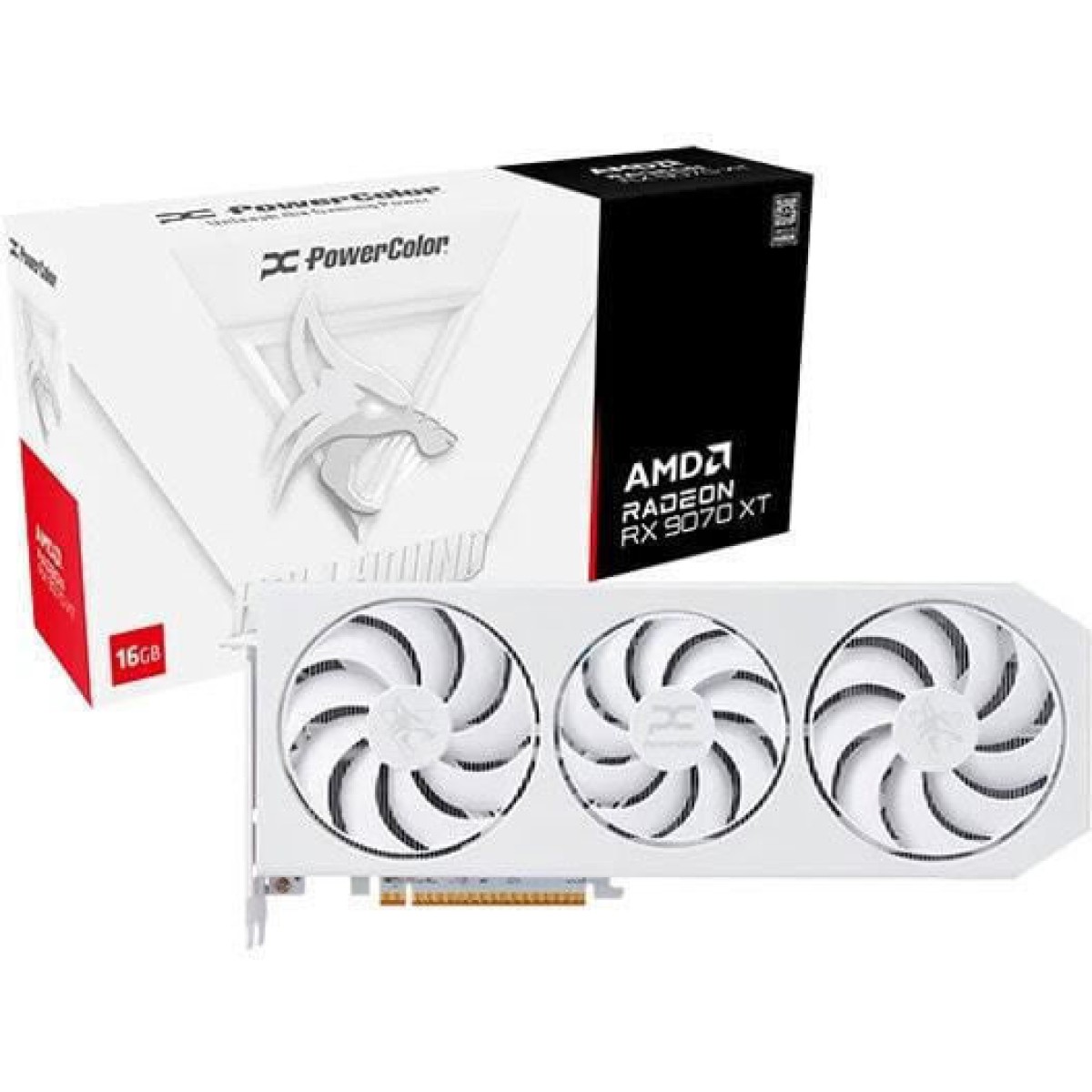 PowerColor Radeon RX 9070 XT 16GB GDDR6 Hellhound White Κάρτα Γραφικών