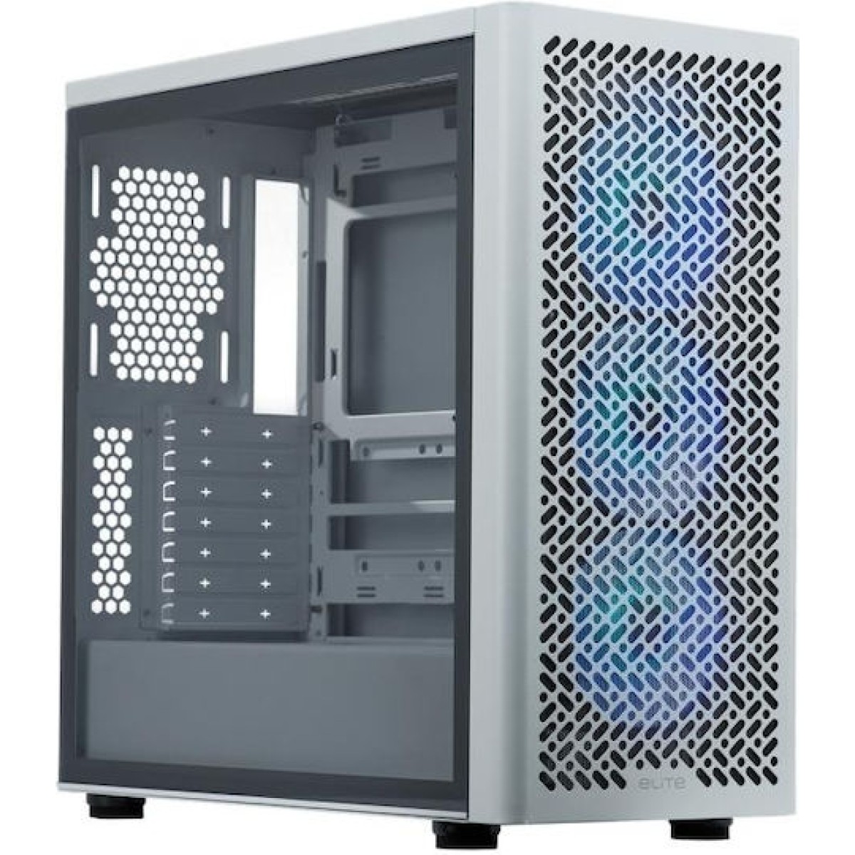 CoolerMaster Elite 502 Gaming Midi Tower Κουτί Υπολογιστή με Πλαϊνό Παράθυρο Λευκό
