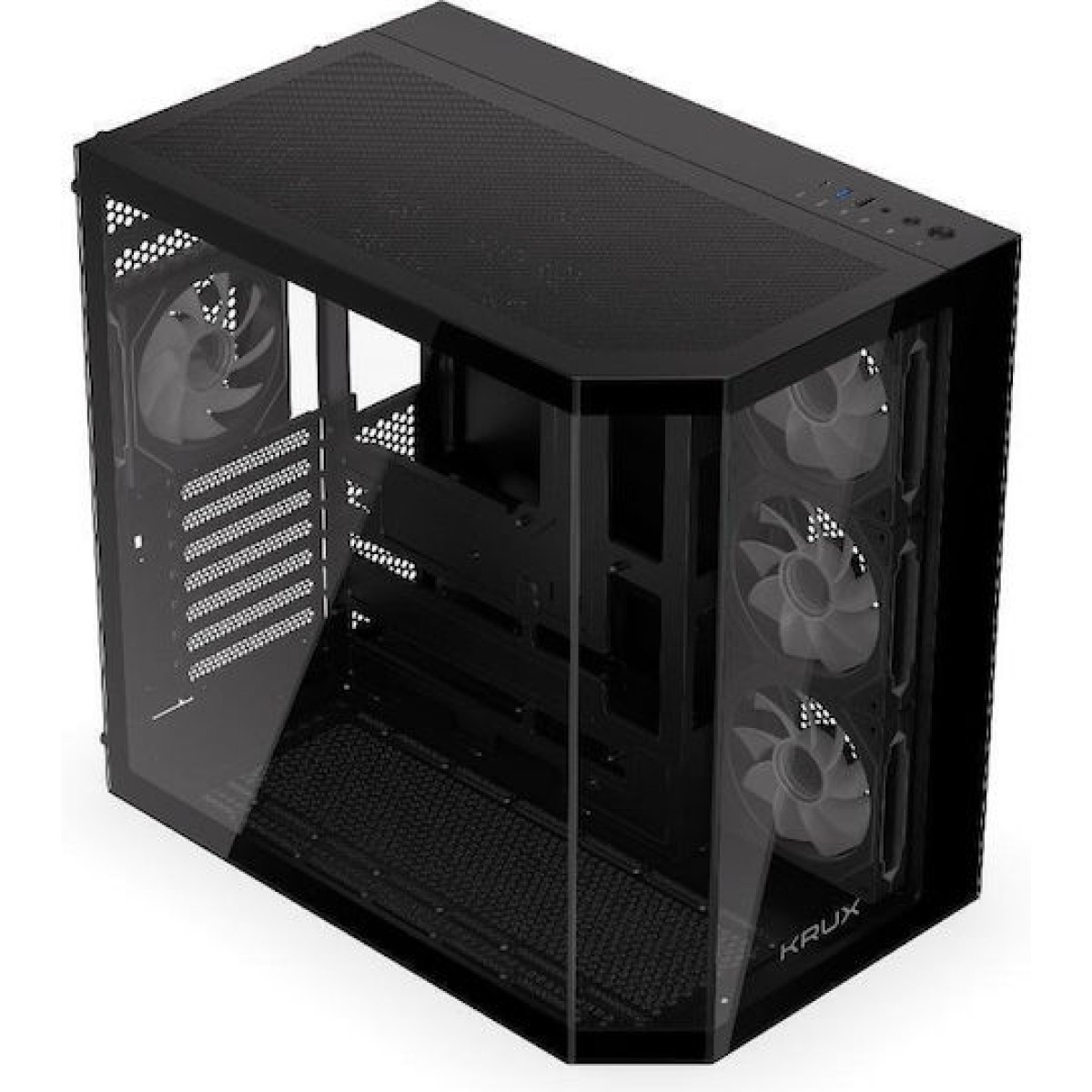 Krux Empero Gaming Midi Tower Κουτί Υπολογιστή με Πλαϊνό Παράθυρο και ARGB Φωτισμό Μαύρο