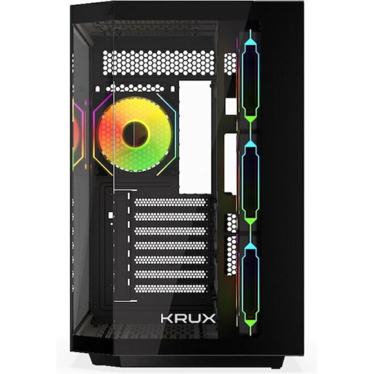 Krux Empero Gaming Midi Tower Κουτί Υπολογιστή με Πλαϊνό Παράθυρο και ARGB Φωτισμό Μαύρο