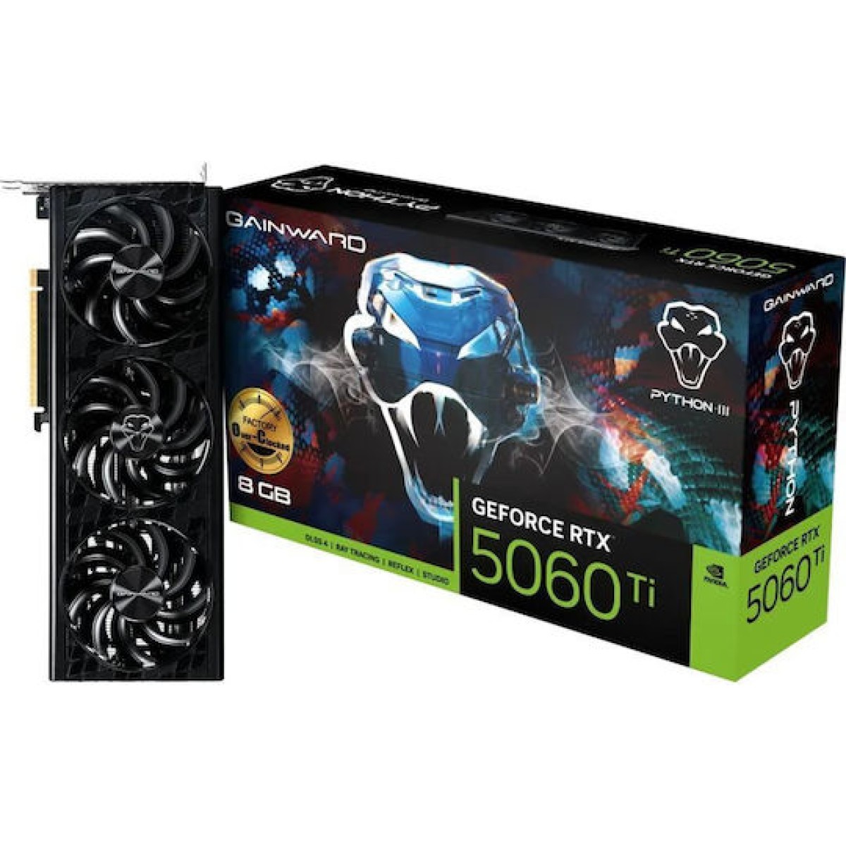 Gainward GeForce RTX 5060 Ti 8GB GDDR7 Python III OC Κάρτα Γραφικών