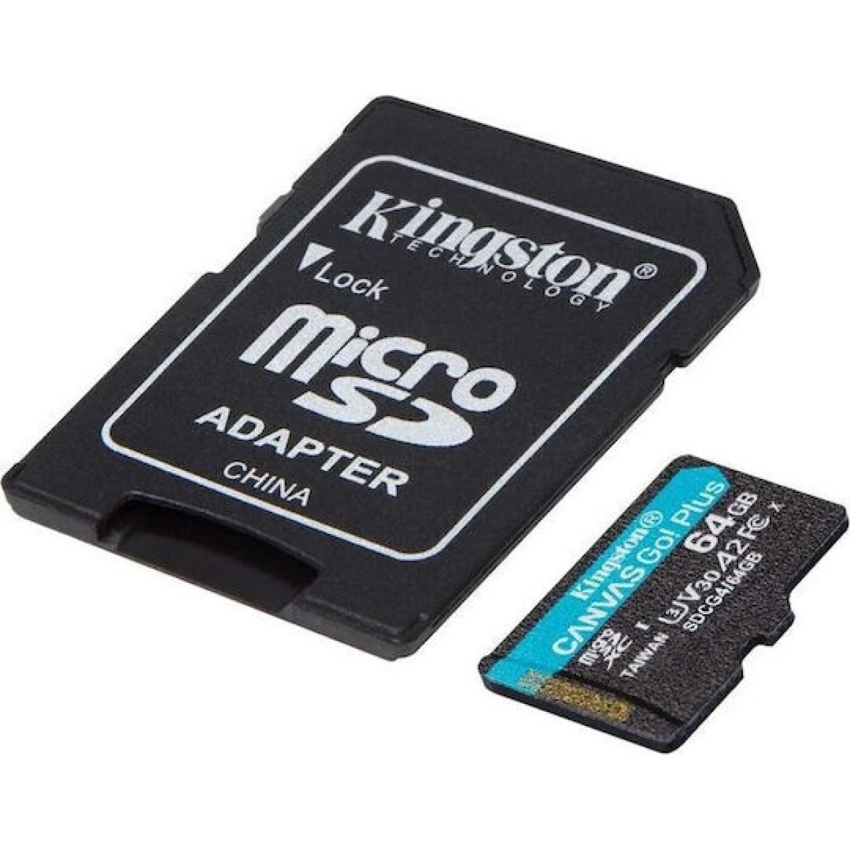 Kingston Canvas Go Plus microSDXC 64GB Class 10 U3 V30 A2 UHS-I με αντάπτορα
