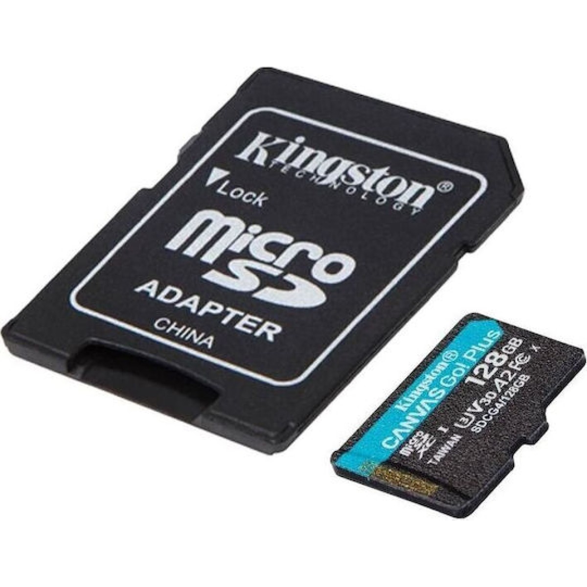 Kingston Canvas Go Plus microSDXC 128GB Class 10 U3 V30 A2 UHS-I με αντάπτορα