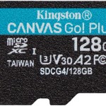 Kingston Canvas Go Plus microSDXC 128GB Class 10 U3 A2 UHS-I με αντάπτορα