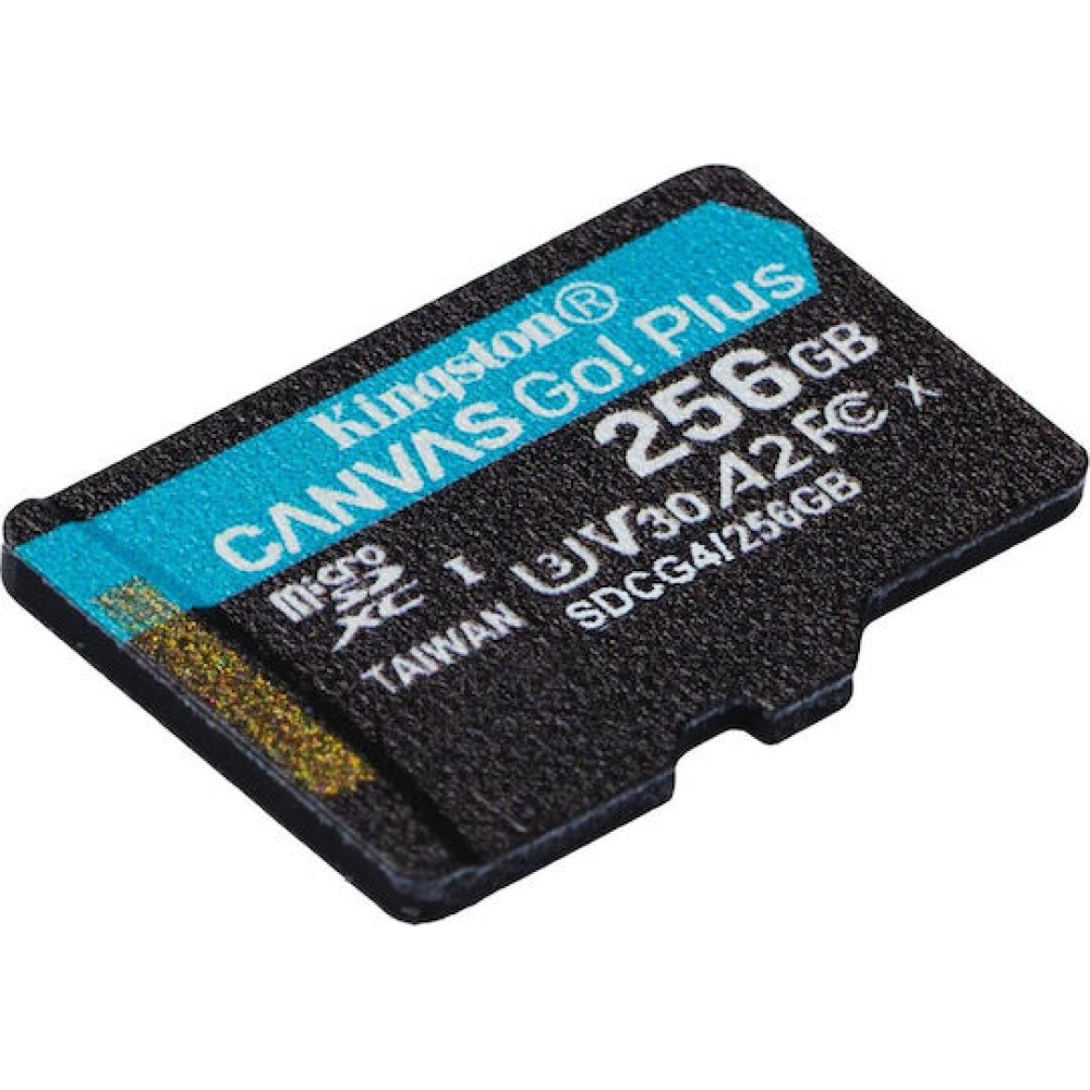 Kingston Canvas Go Plus microSDXC 256GB Class 10 U3 V30 A2 UHS-I με αντάπτορα