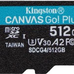 Kingston Canvas Go Plus SDXC 512GB Class 10 U3 V30 A2 UHS-I με αντάπτορα
