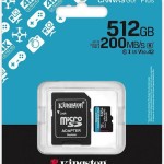 Kingston Canvas Go Plus SDXC 512GB Class 10 U3 V30 A2 UHS-I με αντάπτορα