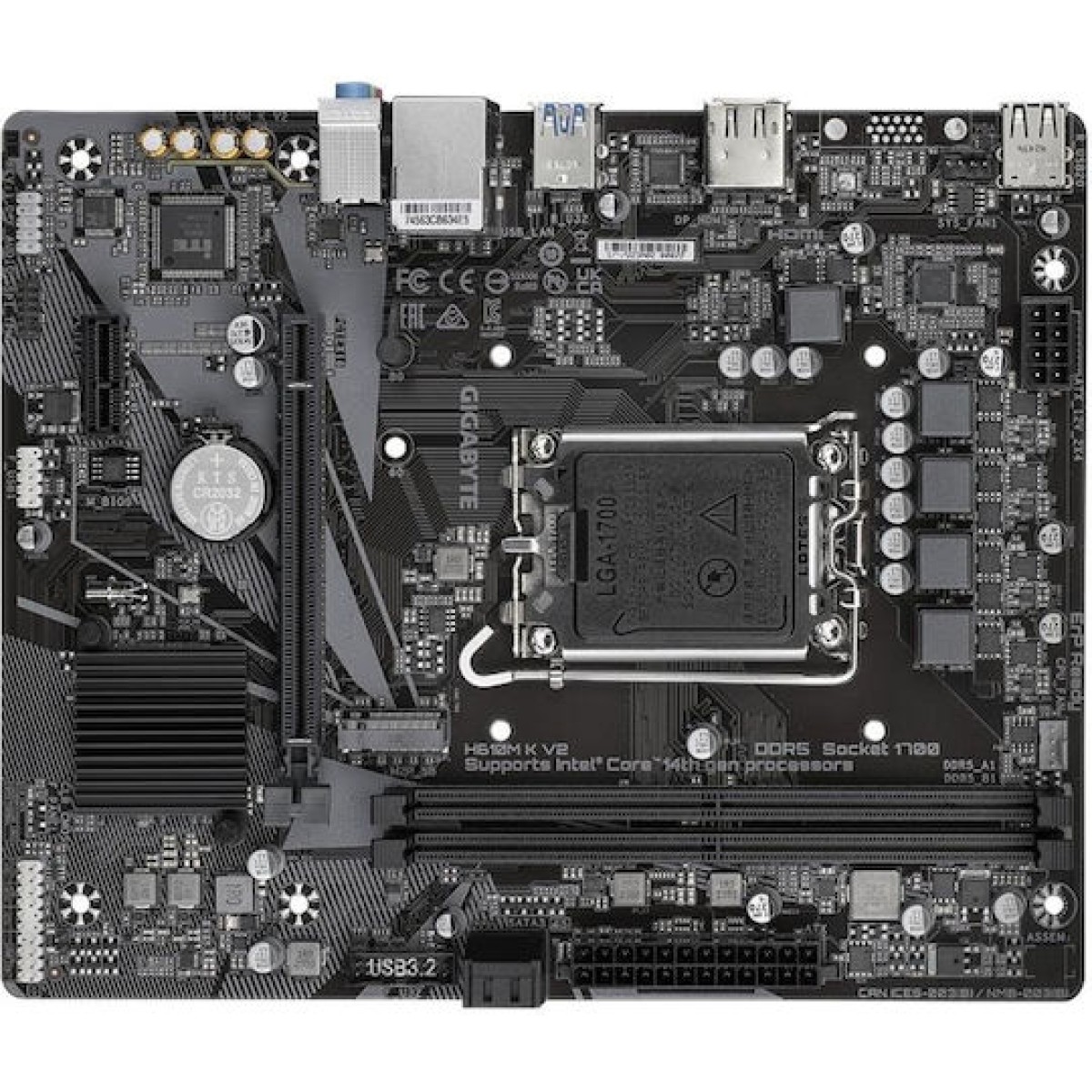 Gigabyte H610M K V2 rev. 1.0 Motherboard ATX με Intel 1700 Socket