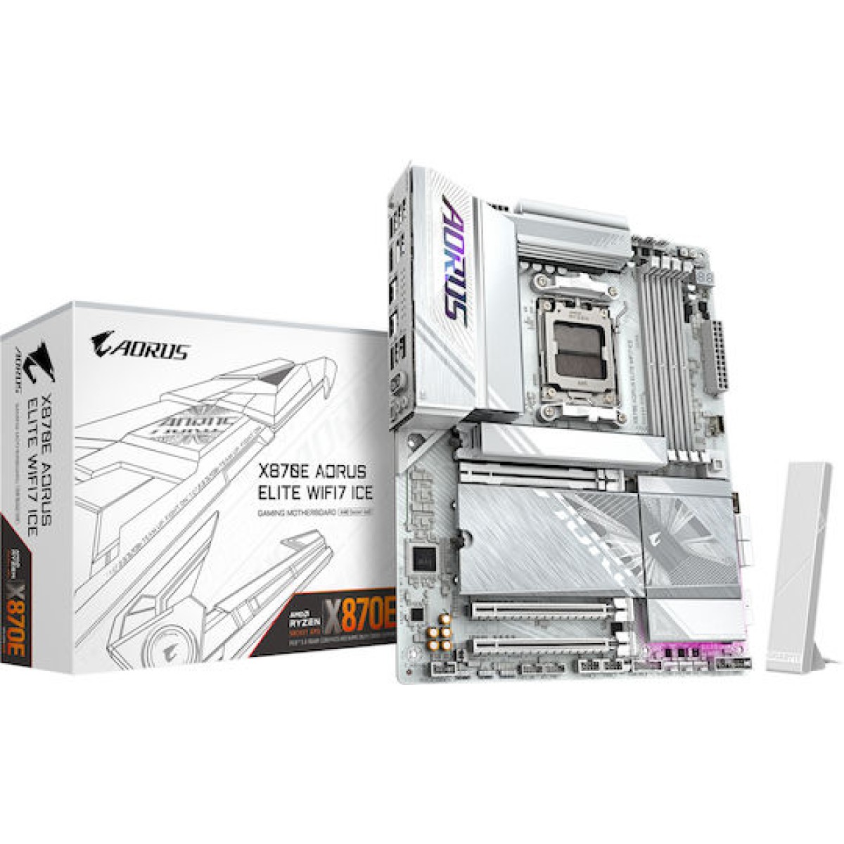 Gigabyte X870E AORUS ELITE WIFI7 ICE Motherboard ATX με AMD AM5 Socket
