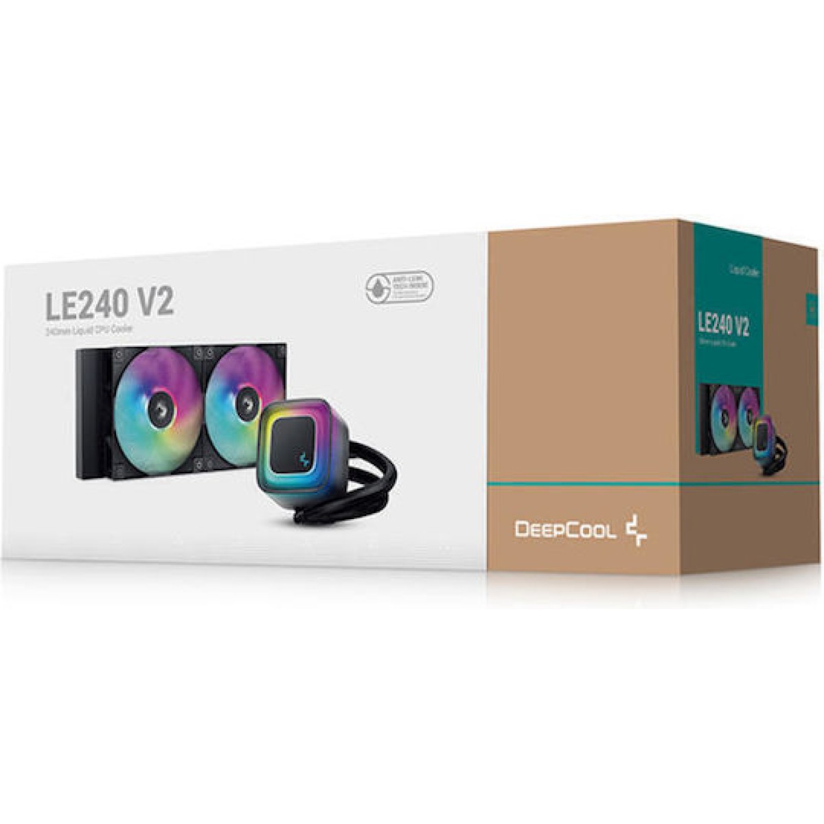 Deepcool LE240 V2 (v2) Υδρόψυξη Επεξεργαστή Διπλού Ανεμιστήρα 120mm για Socket AM4/AM5/1700/1200/115x με RGB Φωτισμό