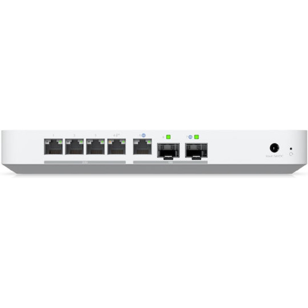 Ubiquiti Uxg-fiber Unifi Dual Wan Gateway Fiber Quad-core 2200mhz 4gb 1x10gbe Wan 1xsfp+ Wan 4x2.5gbe 1xsfp+ Lan 1xpoe-out