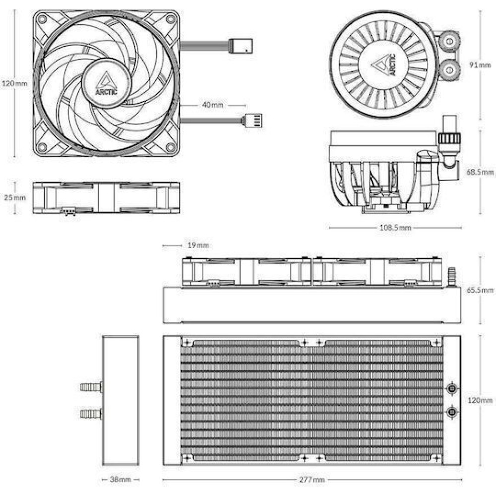 Arctic Freezer III Pro 240 Υδρόψυξη Επεξεργαστή Διπλού Ανεμιστήρα 120mm για Socket AM4/AM5/1700 με ARGB Φωτισμό