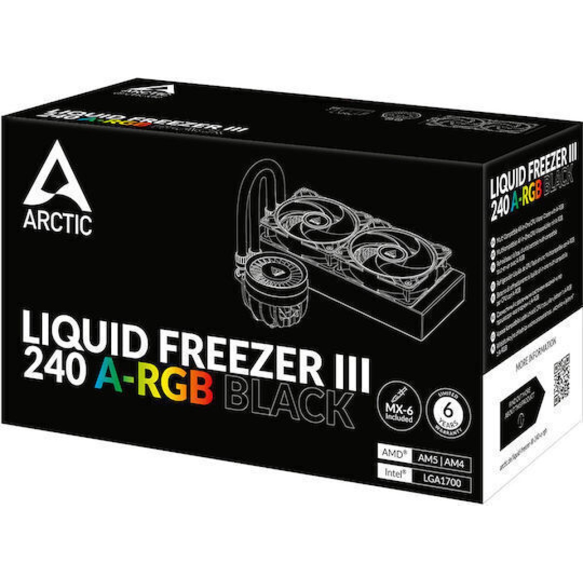 Arctic Freezer III Pro 240 Υδρόψυξη Επεξεργαστή Διπλού Ανεμιστήρα 120mm για Socket AM4/AM5/1700 με ARGB Φωτισμό