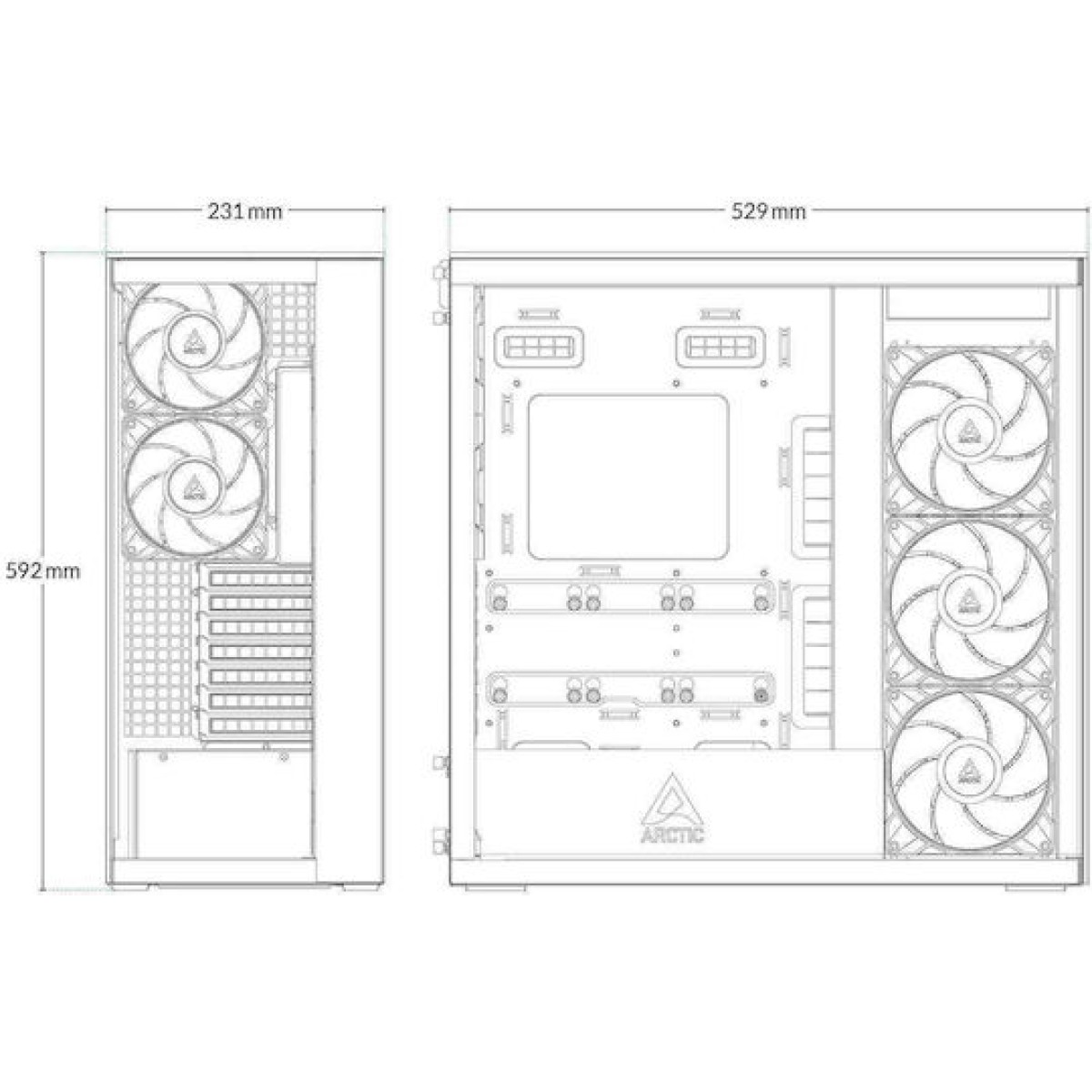 Arctic Xtender VG Midi Tower Κουτί Υπολογιστή Λευκό