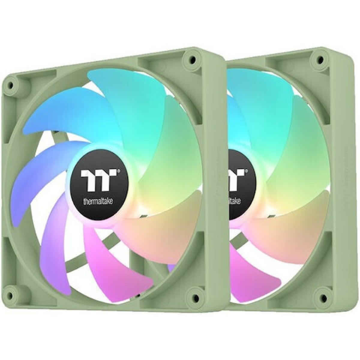 Thermaltake CT140 Case Fan με ARGB Φωτισμό και Σύνδεση 4-Pin PWM 2τμχ Matcha Green