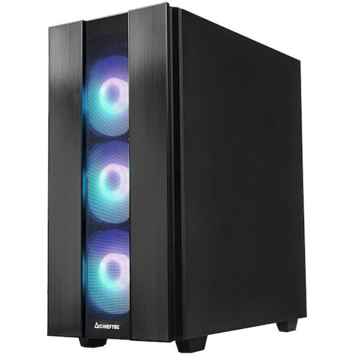 Chieftec Hunter 2 Gaming Midi Tower Κουτί Υπολογιστή με Πλαϊνό Παράθυρο και RGB Φωτισμό Μαύρο