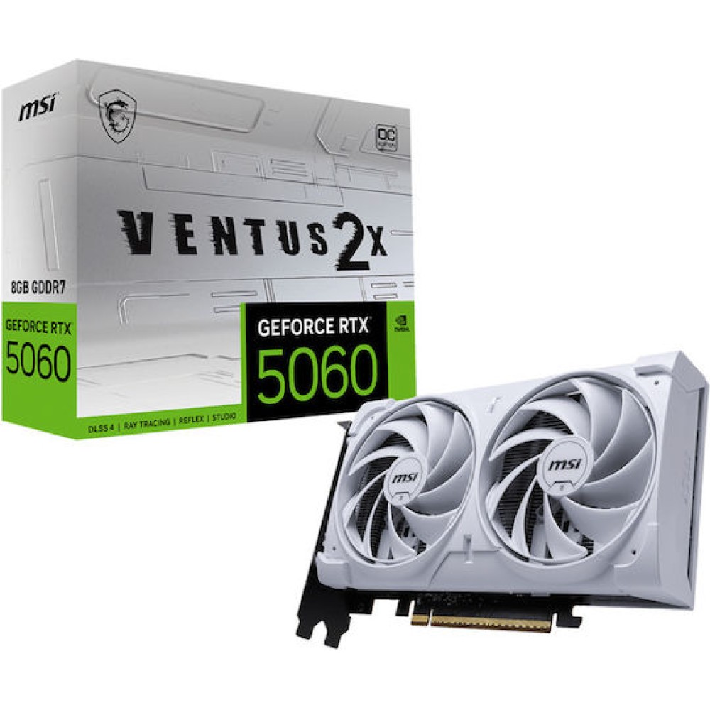 MSI GeForce RTX 5060 8GB GDDR7 Ventus 2X OC White Κάρτα Γραφικών