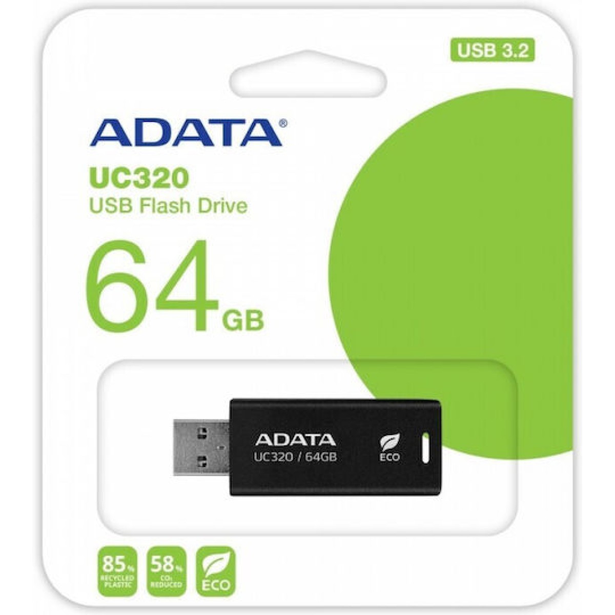 Adata Uc320 64GB USB 3.2 Stick Μαύρο