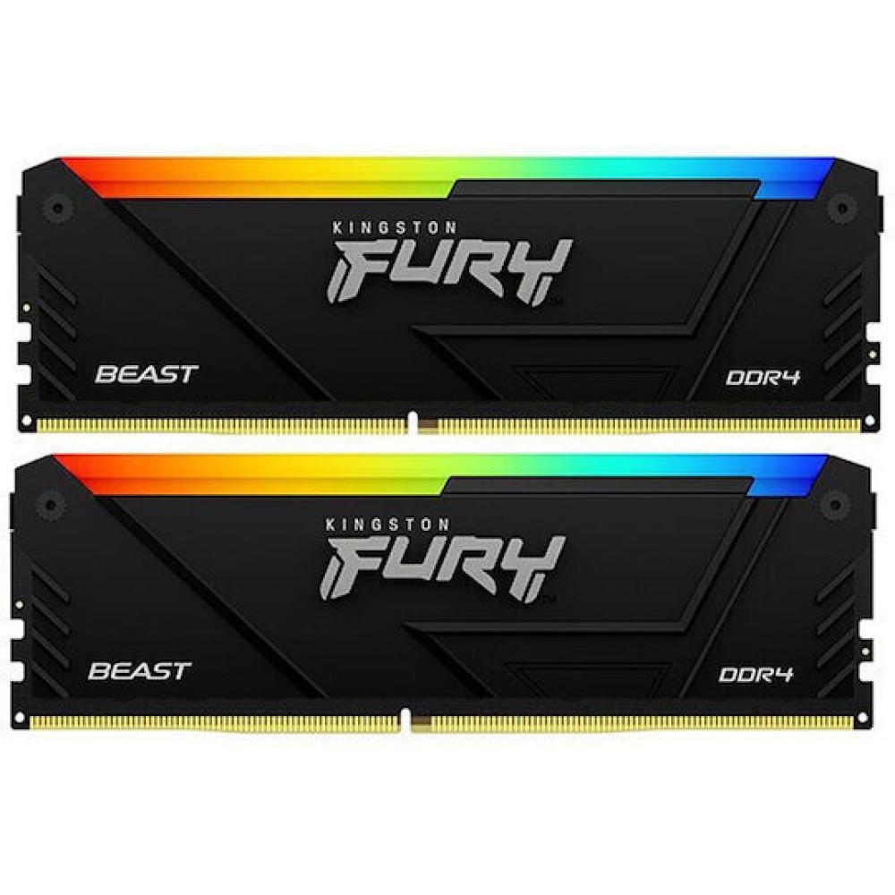Kingston Fury Beast DDR4 32GB RAM με 2x16GB Modules και Ταχύτητα 3200 για Desktop