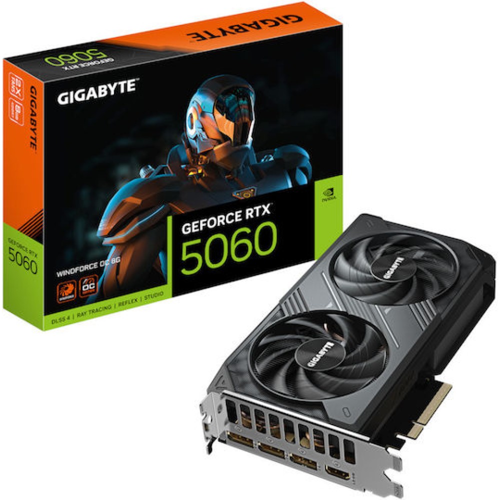 Gigabyte GeForce RTX 5060 8GB GDDR7 Windforce OC Κάρτα Γραφικών