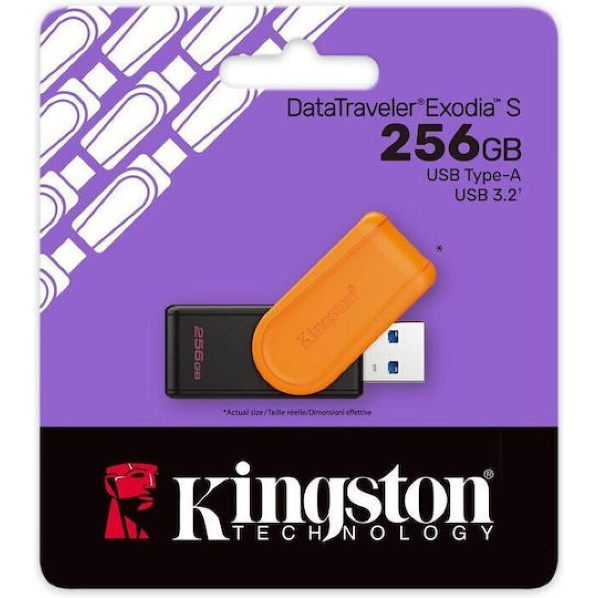 Kingston Datatraveler Exodia S 256GB USB 3.2 Stick Μαύρο