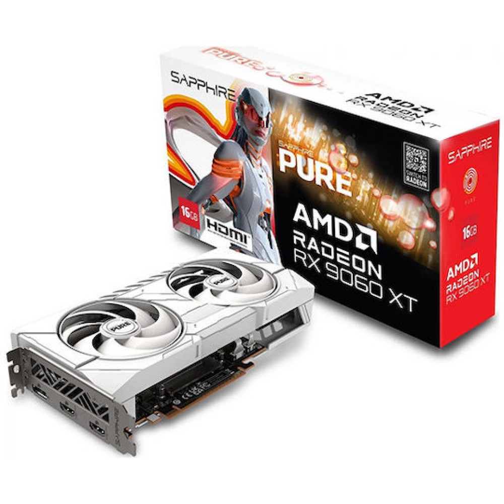 Sapphire Radeon RX 9060 XT 16GB GDDR6 Pure Κάρτα Γραφικών