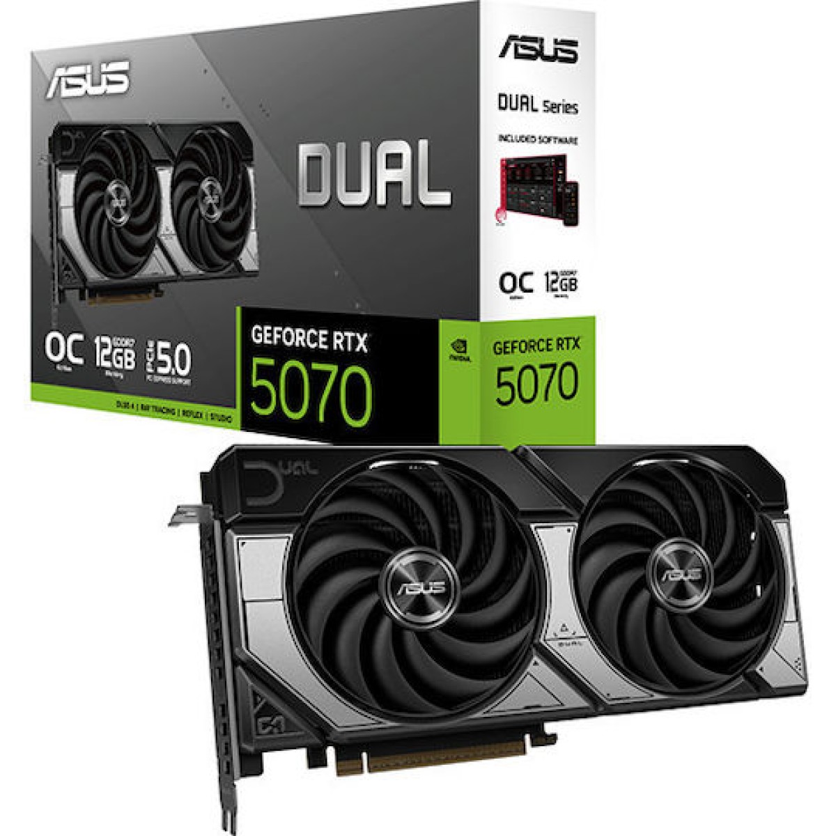 Asus GeForce RTX 5070 12GB GDDR7 Dual OC Edition Κάρτα Γραφικών